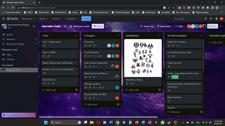 Azadi: Narrative Tasks Board
